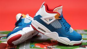 Fake Air Jordan 4 Sneaker Room x The Game Red Denim (1)